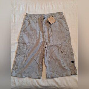 Timberland boys size 12 pin striped gray and white shorts, New
